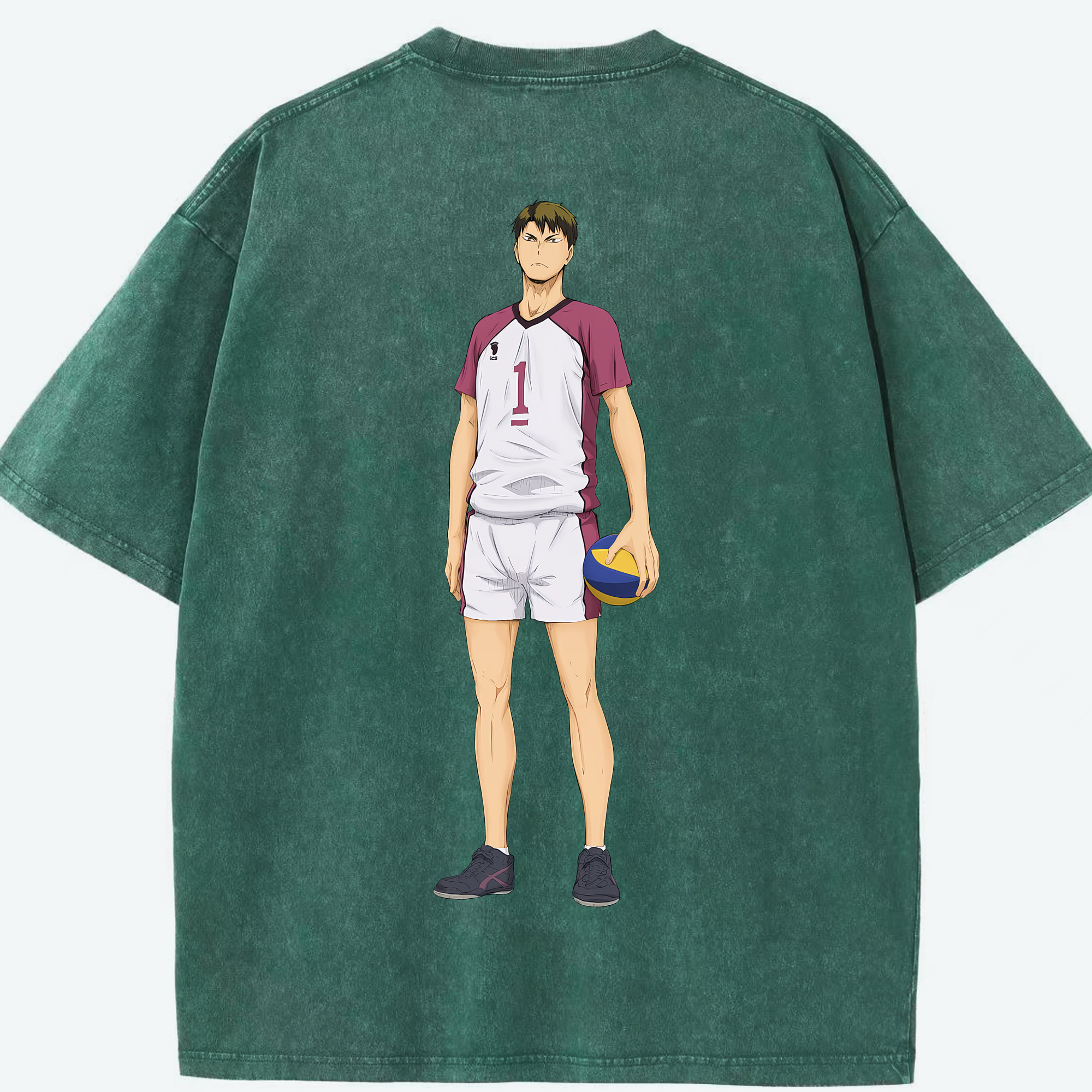 （画像用） ハイキュー!! Haikyu!! 綿100% ヴィンテージ風 半袖Tシャツ（背面プリント）